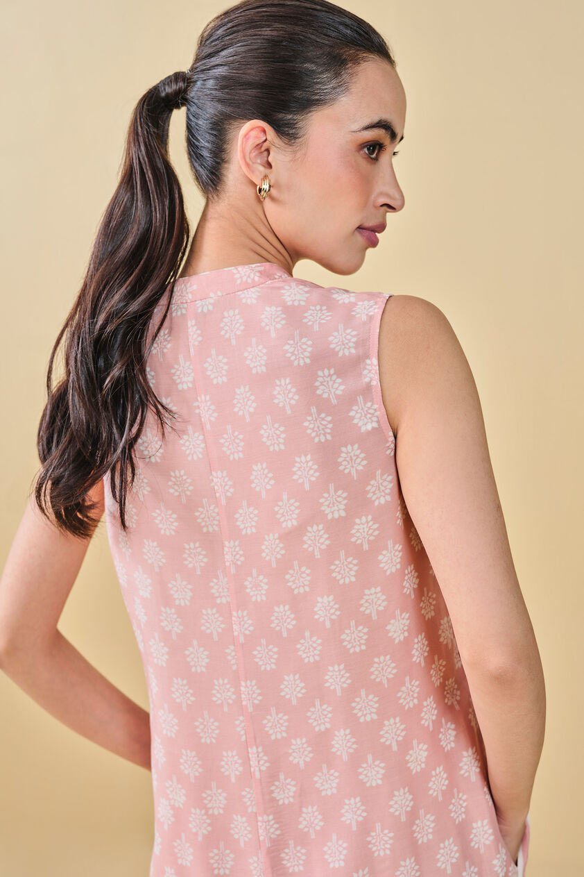 Sunshade Hand-block Printed Coord - Peach, Peach, image 11